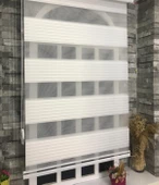 StorBurada Pliseli Stor Zebra Perde Ekru STB481-D  Ekru 55 x 55 thumbnail 1