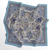 90 X 90 İpek Vual  İnce Eşarp - 03577 thumbnail 4