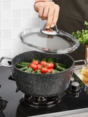 FALEZ Black Line Granit 26 cm Derin Tencere thumbnail 3