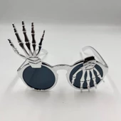 Halloween Plastik İskelet Model Gözlük Gümüş thumbnail 1