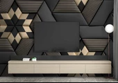 Gold Siyah Geometrik Şekilli Duvar Kağıdı thumbnail 3
