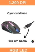 Şahnet 8733-3D Işıklı Kablolu Oyuncu Mouse - 1200DPI thumbnail 1