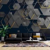 Altıgen Şekilli 3 Boyutlu Duvar Kağıdı Baskı thumbnail 1