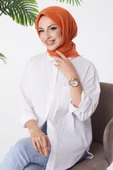Düz Orta Kadın Turuncu Eşarp - 26146 thumbnail 1