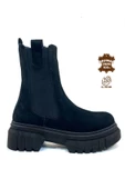 Siyah Kadın Hakiki Deri Lastikli Bot thumbnail 4