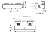 VitrA Brava A42613 Banyo Bataryası, Krom thumbnail 2