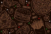 Hamburger Temalı Cafe Duvar Kağıdı Baskı thumbnail 5