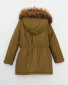 LCW Kids Haki Kapüşonlu Basic Kız Çocuk Parka thumbnail 2