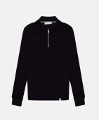 WWF Basic Super Soft Çeyrek Fermuarlı Sweatshirt - Siyah thumbnail 1