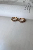 MİNİ HALKA TAŞLI 18 K ALTIN KAPLAMA KÜPE thumbnail 1