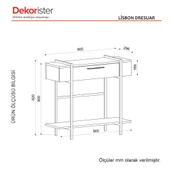 Dekorister Lisbon Dresuar Rebab - Mermer thumbnail 8