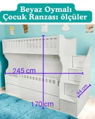 Beyaz Oymalı Çocuk Ranzası thumbnail 1