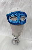 Plastik Pullu Lüks Maske Mavi thumbnail 2