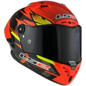 LS2 THUNDER KARBON GP AERO FIRE KIRMIZI-SİYAH KASK thumbnail 12