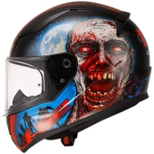 LS2 RAPID 2 ZOMBIE SİYAH-KIRMIZI KASK thumbnail 2