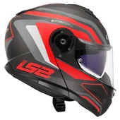 LS2 STROBE 2 PHANTOM MAT TITANIUM-GRİ-KIRMIZI KASK thumbnail 11