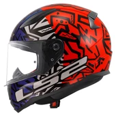 LS2 RAPID 2 MEMPHIS KIRMIZI-MAVİ KASK thumbnail 5