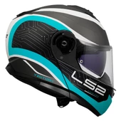 LS2 STROBE 2 VICTORY MAT TITANIUM-BEYAZ-METAL MAVİ KASK thumbnail 7