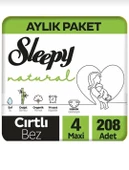 Sleepy Natural 4 Numara Maxi 208'li Bebek Bezi thumbnail 1