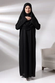 Tek Parça Namaz Elbisesi - Siyah - 5015 thumbnail 8