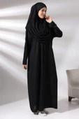 Tek Parça Namaz Elbisesi - Siyah - 5015 thumbnail 4