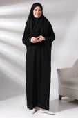 Tek Parça Namaz Elbisesi - Siyah - 5015 thumbnail 3