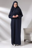Tek Parça Namaz Elbisesi - Lacivert - 5015 thumbnail 4