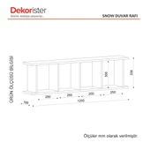 Dekorister Snow Duvar Rafı Beyaz thumbnail 4