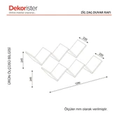 Dekorister Zig Zag Kitaplık Beyaz thumbnail 6