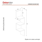 Dekorister Corner Duvar Rafı Beyaz thumbnail 7