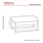 Dekorister Gorder Orta Sehpa Beyaz-Ceviz thumbnail 6
