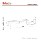 Dekorister Happy Duvar Rafı Beyaz thumbnail 4