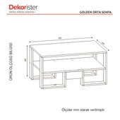 Dekorister Golden Orta Sehpa Beyaz-Ceviz thumbnail 7