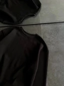 Kışlık Bisiklet Yaka Üç İplik Basic SweatShirt - Siyah thumbnail 2