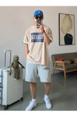 Erkek Gri California Baskılı Şort thumbnail 4