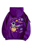 Kadın Galaxy Sırt Baskılı Oversize Sweatshirt thumbnail 8