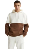 Erkek Parçalı Oversize Kapşonlu Sweatshirt thumbnail 1
