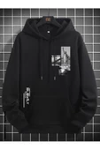 Erkek Slowly Baskı Kapüşonlu Sweatshirt thumbnail 4