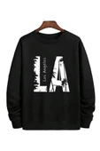 Erkek La Baskı Bisiklet Yaka Sweatshirt thumbnail 3