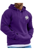 Erkek New York Baskılı Kapüşonlu Sweatshirt thumbnail 2