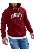 Erkek Brooklyn Baskılı Oversize Kapşonlu Sweatshirt thumbnail 1