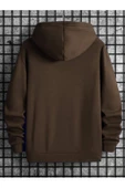 Erkek Monaco Baskılı Oversize Kapşonlu Sweatshirt thumbnail 11
