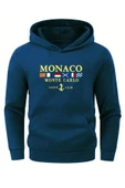 Erkek Monaco Baskılı Oversize Kapşonlu Sweatshirt thumbnail 1