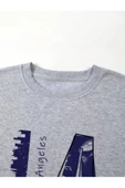 Erkek La Baskı Bisiklet Yaka Sweatshirt thumbnail 5