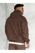 Erkek Believer Baskılı Oversize Kapşonlu Sweatshirt thumbnail 6