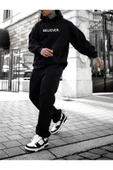 Erkek Believer Baskılı Oversize Kapşonlu Sweatshirt thumbnail 7