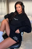Kadın Thatssofetch Baskılı Oversize Kapşonlu Sweatshirt thumbnail 5
