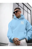 Erkek Ön Arka NY Baskılı Kapüşonlu Sweatshirt thumbnail 9