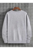 Erkek La Baskı Bisiklet Yaka Sweatshirt thumbnail 4
