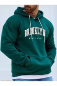 Erkek Brooklyn Baskılı Oversize Kapşonlu Sweatshirt thumbnail 6